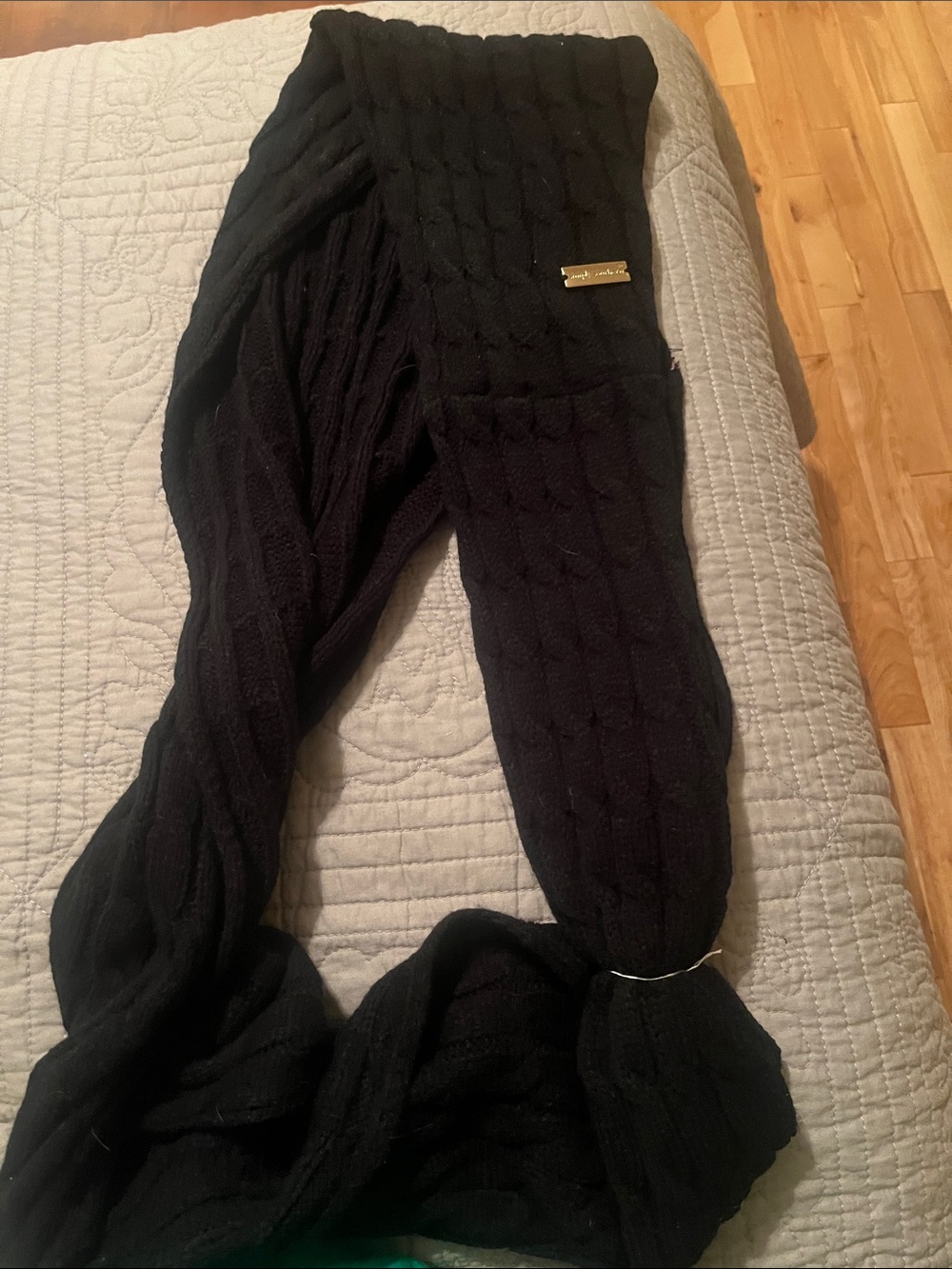 Simply Southern Black Cable Knit Scarf Wrap